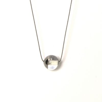 Glass Ball & Platinum Silk Necklace - Image 5