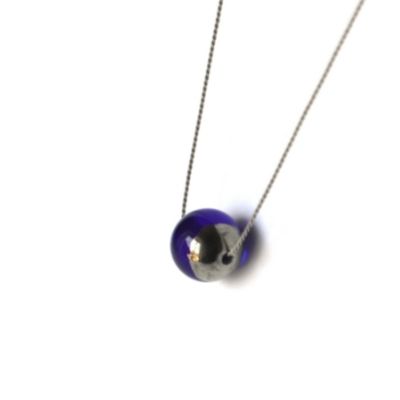 Glass Ball & Platinum Silk Necklace - Image 3